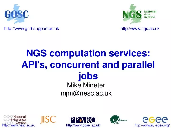 ngs computation services api s concurrent and parallel jobs