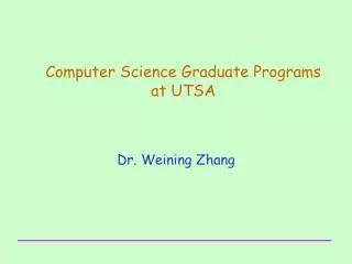Computer Science Graduate Programs at UTSA