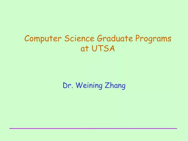 computer science graduate programs at utsa
