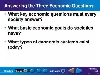answering the three economic questions