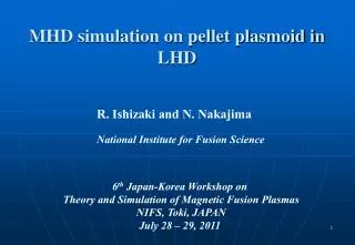 MHD simulation on pellet plasmoid in LHD
