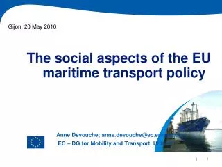 The social aspects of the EU maritime transport policy