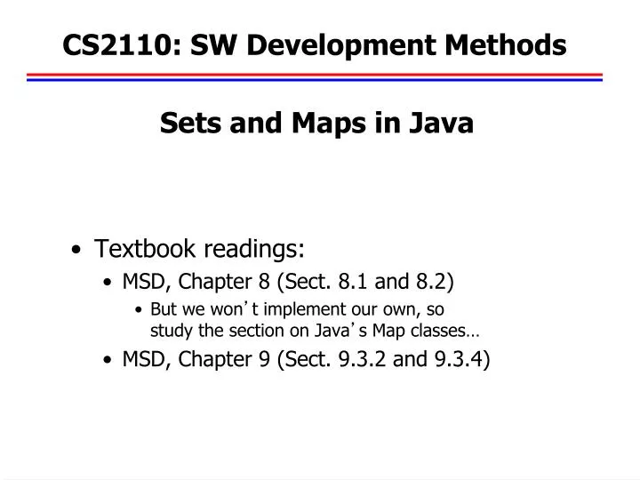 cs2110 sw development methods