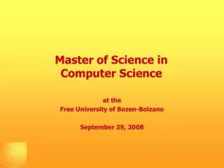 Master of Science in Computer Science