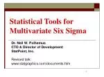 Statistical Tools for Multivariate Six Sigma - slide 1