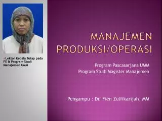manajemen produksi operasi