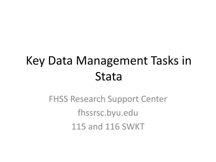 key data management tasks in stata