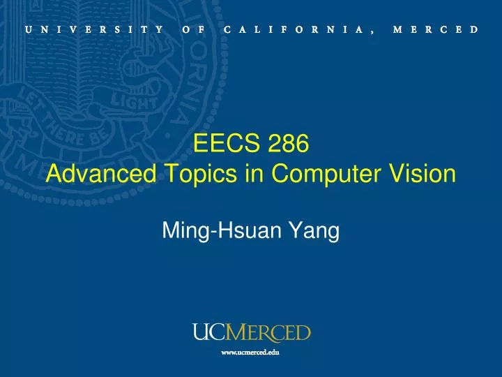 eecs 286 advanced topics in computer vision