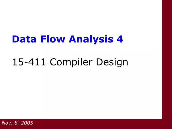 data flow analysis 4 15 411 compiler design