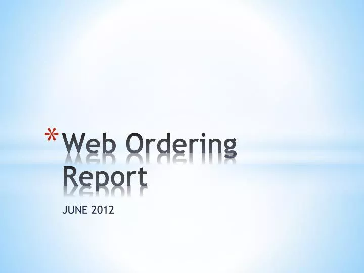 web ordering report