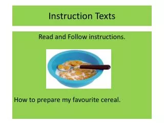Instruction Texts