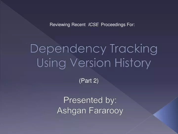 dependency tracking using version history