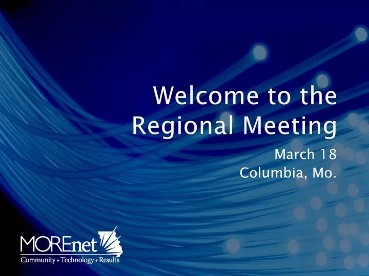 welcome to the regional meeting