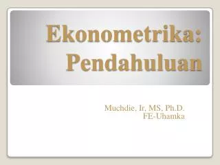 ekonometrika pendahuluan
