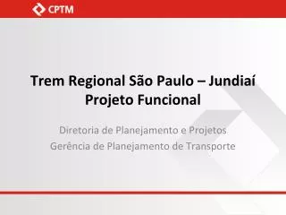 trem regional s o paulo jundia projeto funcional