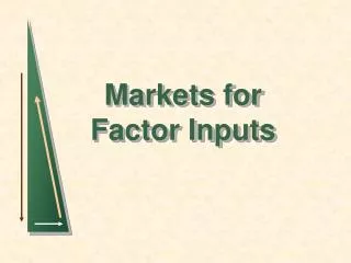 Markets for Factor Inputs