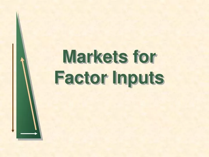 markets for factor inputs