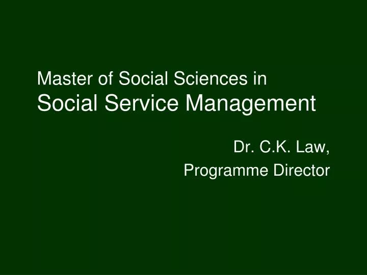 master of social sciences in social service management