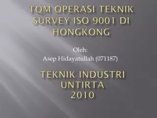 tqm operasi teknik survey iso 9001 di hongkong
