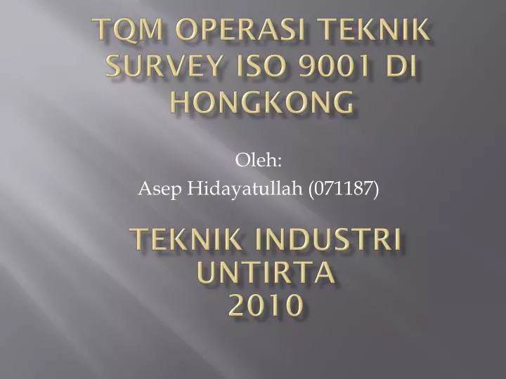 tqm operasi teknik survey iso 9001 di hongkong