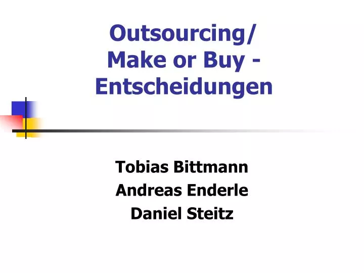 outsourcing make or buy entscheidungen