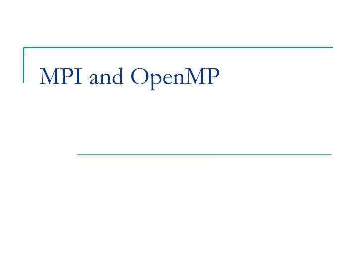 mpi and openmp