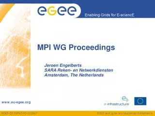 MPI WG Proceedings