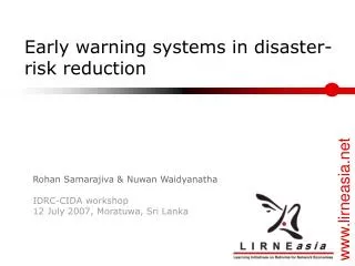 Early warning systems in disaster-risk reduction