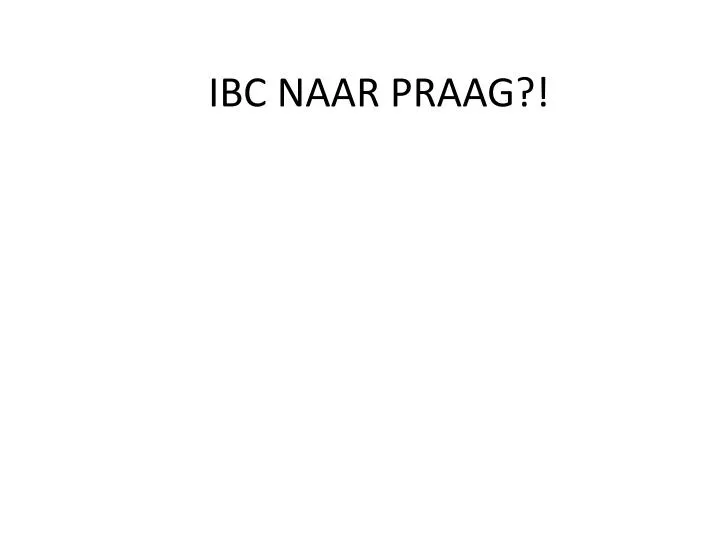 ibc naar praag