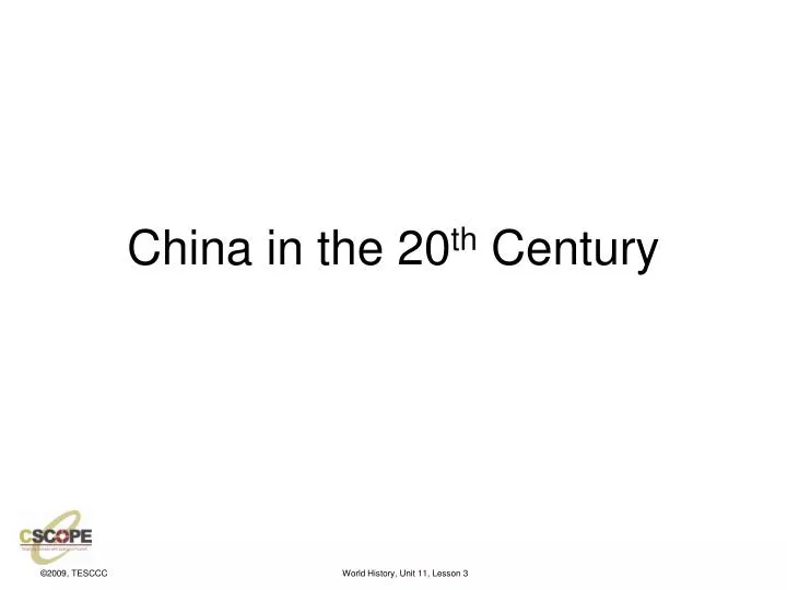 china in the 20 th century