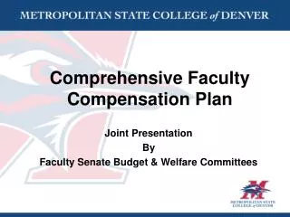 Comprehensive Faculty Compensation Plan