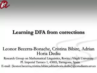 Learning DFA from corrections