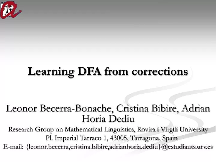 learning dfa from corrections