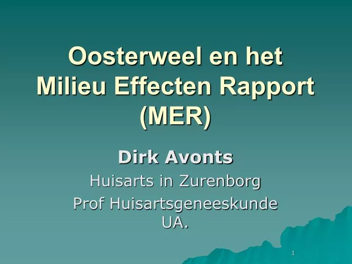 oosterweel en het milieu effecten rapport mer