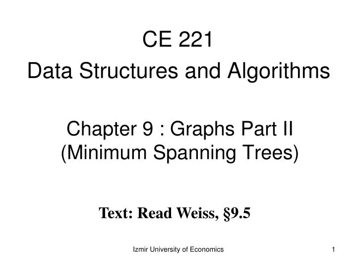 chapter 9 graphs part ii minimum spanning trees