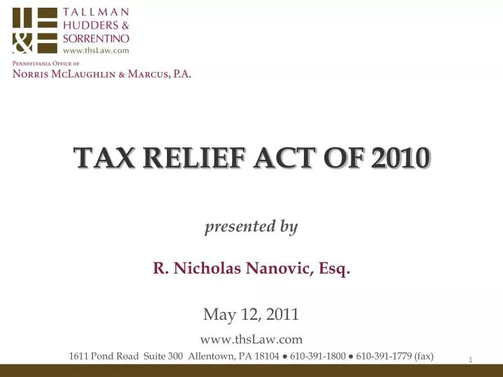 tax relief act of 2010