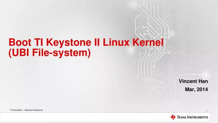 boot ti keystone ii linux kernel ubi file system
