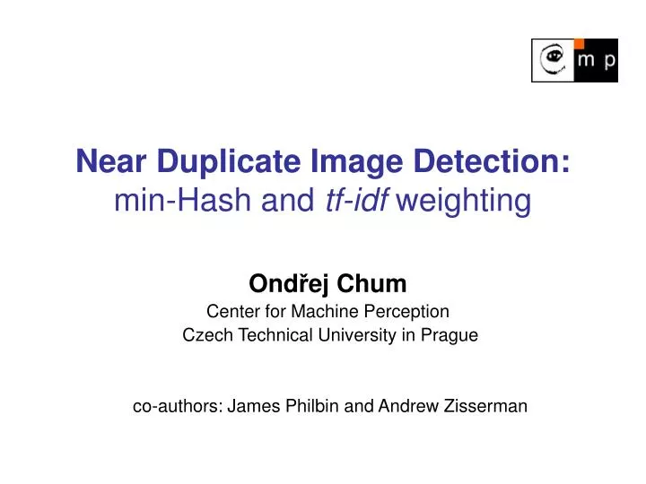 near duplicate image detection min hash and tf idf weighting