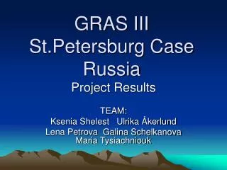 GRAS III St.Petersburg Case Russia