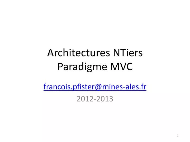 architectures ntiers paradigme mvc