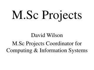 M.Sc Projects