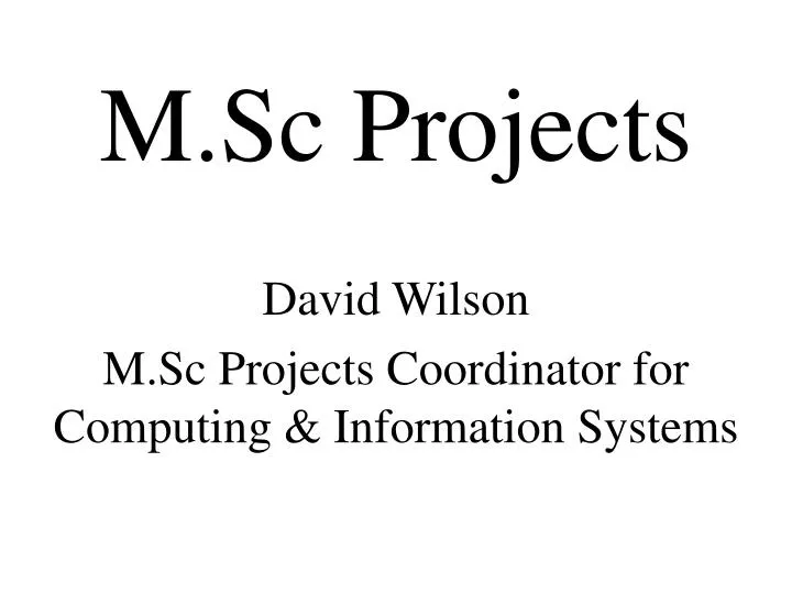 m sc projects