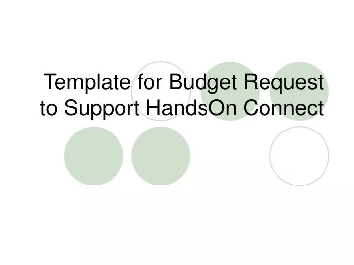 template for budget request to support handson connect