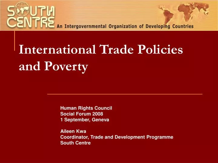 international trade policies and poverty