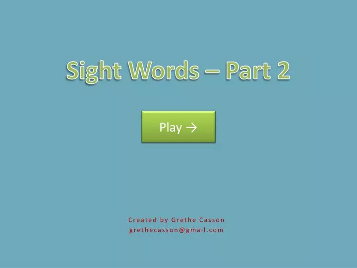 sight words part 2