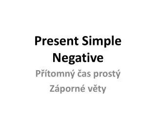 Present Simple Negative