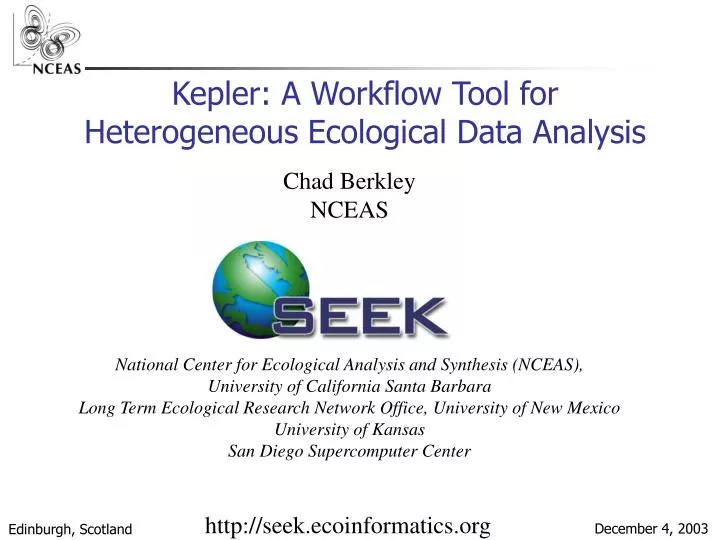 kepler a workflow tool for heterogeneous ecological data analysis