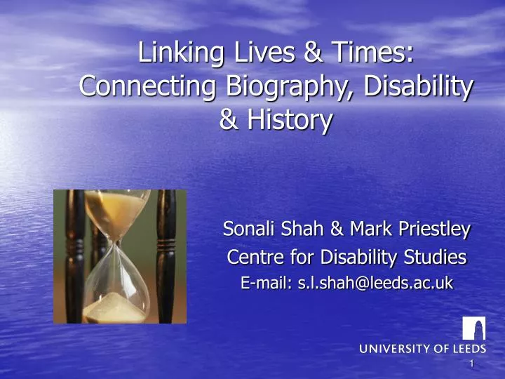 linking lives times connecting biography disability history