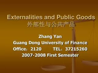 externalities and public goods