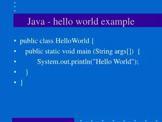 Java - hello world example